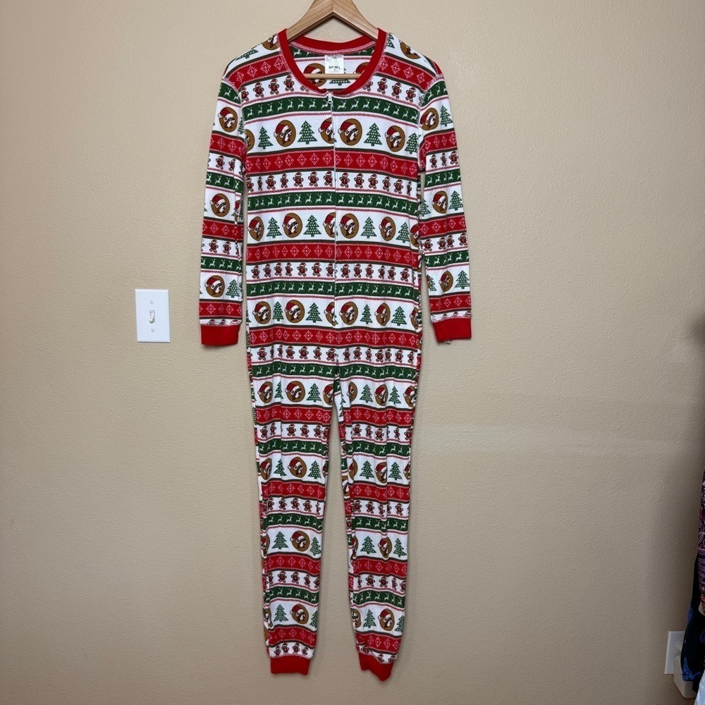Buc-ees Adult Small Christmas Pajamas Waffle Knit One Piece